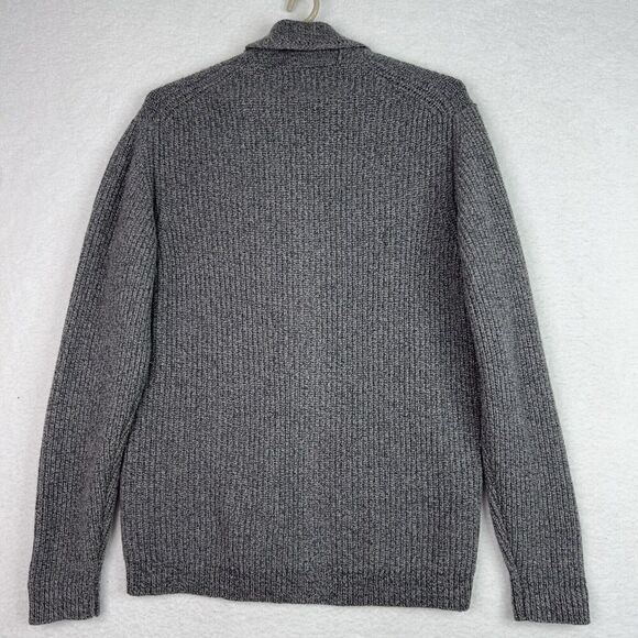 GANT Fisherman Cardigan Men 2XL Gray Lambswool Shawl Collar Grandpa Knit Sweater - Picture 11 of 15